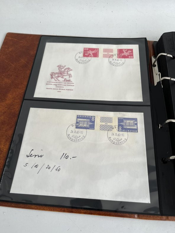 Helvetia İsviçre Pullu Zarf Koleksiyon Albümü 150 Adet - Yabancı Pullu Zarf C-91 - Resim 4