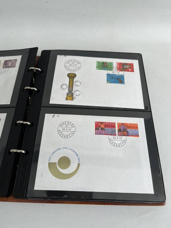 Helvetia İsviçre Pullu Zarf Koleksiyon Albümü 150 Adet - Yabancı Pullu Zarf C-91 - Resim 8