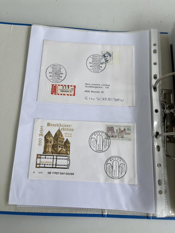 Almanya Pullu Zarf Koleksiyon Albümü 250 Adet - Yabancı Pullu Zarf C-90 - Resim 12