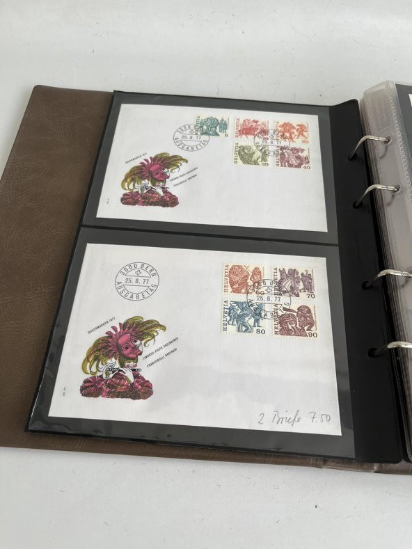 Helvetia İsviçre Pullu Zarf Koleksiyon Albümü 300 Adet - Yabancı Pullu Zarf C-83 - Resim 6