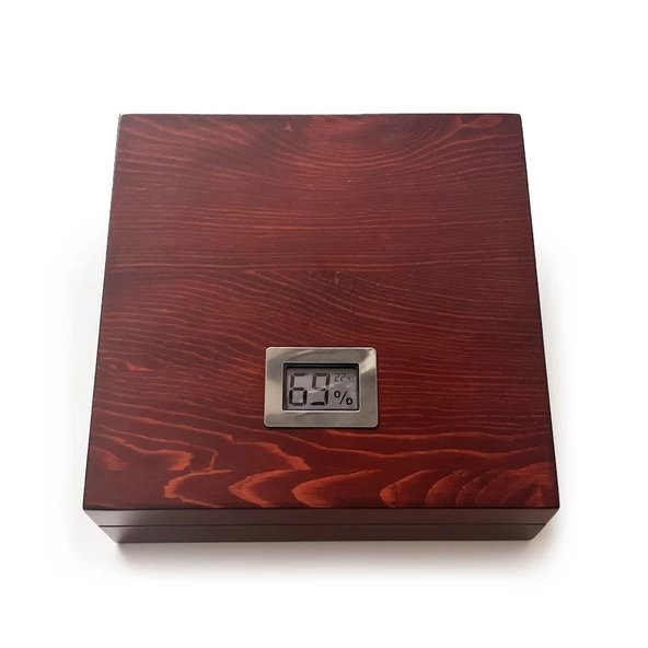 Mezmob Masif Yerli Sedir Ağacı Humidor Puro Kutusu Küçük Boy Dijital - 2