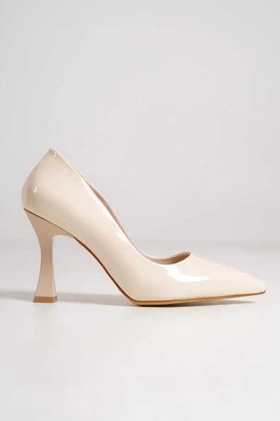 Kanger Bej Rugan Stiletto Kadeh Topuklu Ayakkabı - Resim 2