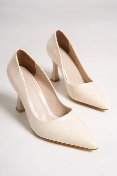 Kanger Bej Rugan Stiletto Kadeh Topuklu Ayakkabı - Resim 4