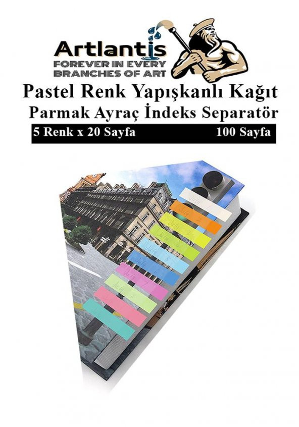 Kendinden Yapışkanlı Ayraç Postit 5 Renkli 1 Adet Yapışkanlı Not Kağıdı Transparan Parmak Ayraç İndeks Seperatör 5 Li Mini - 3