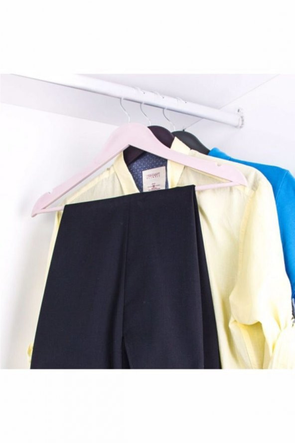 3lü Ahşap Görünümlü Plastik Elbise Askısı - 4