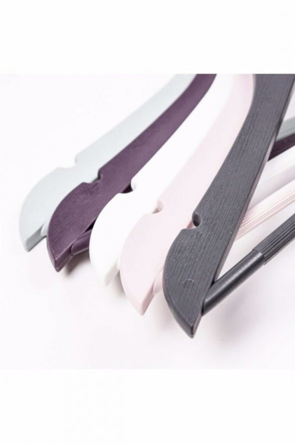 3lü Ahşap Görünümlü Plastik Elbise Askısı - 6