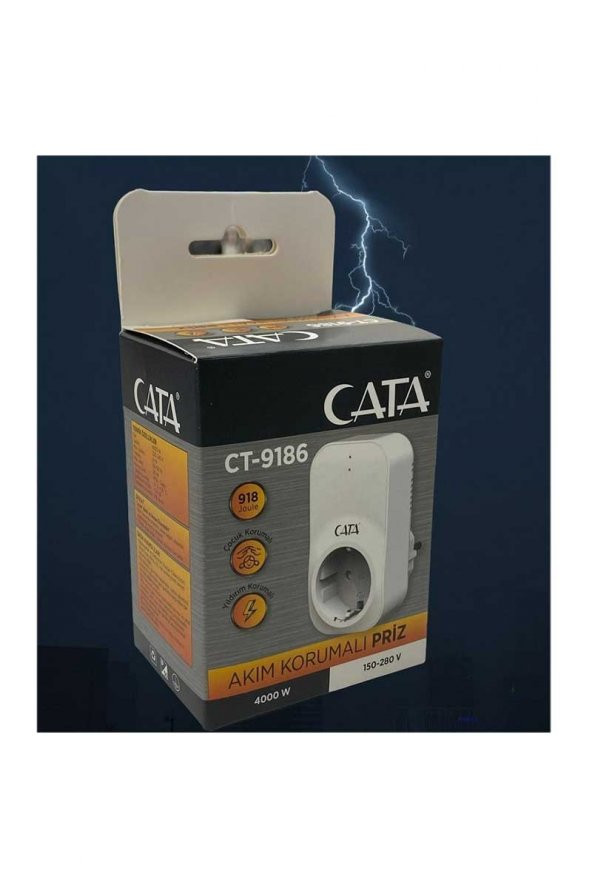 Cata CT-9186 4000W 918 Joule Akım Korumalı Priz - 2
