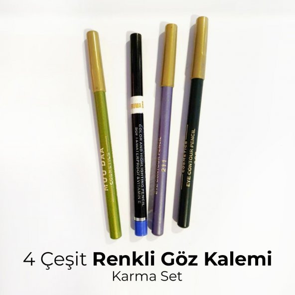 MUU DAA  GÖZ KALEMİ 4 lü SET (4 RENK BİRARADA)