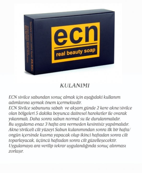 ECN Real Beauty Soap (Akne Sabunu) 3lü Ekonomik Paket - Resim 2