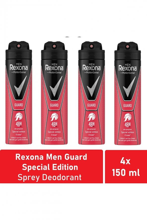 Rexona Men Deodorant Guard Special Edition 150 Ml - 4lü Set