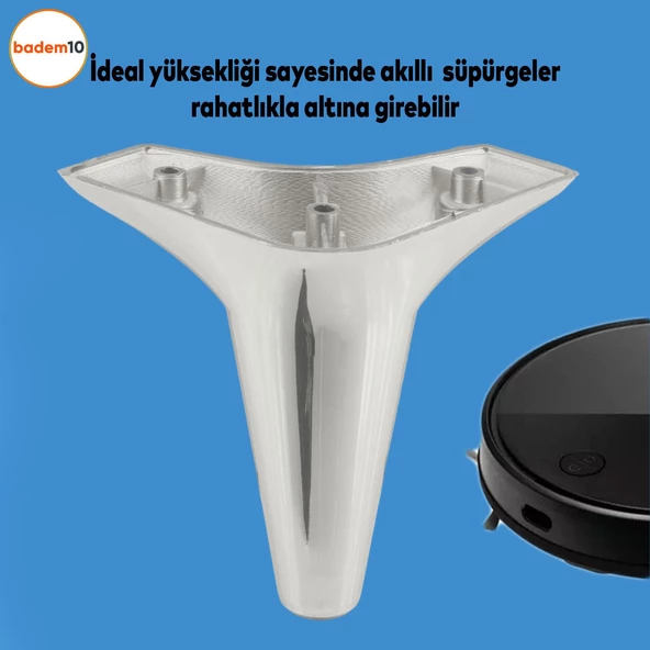 Aspen Lüks Mobilya Kanepe Koltuk Tv Ünitesi Baza Yükseltici Ayağı Ayakları 12 Cm Krom Plastik - 2