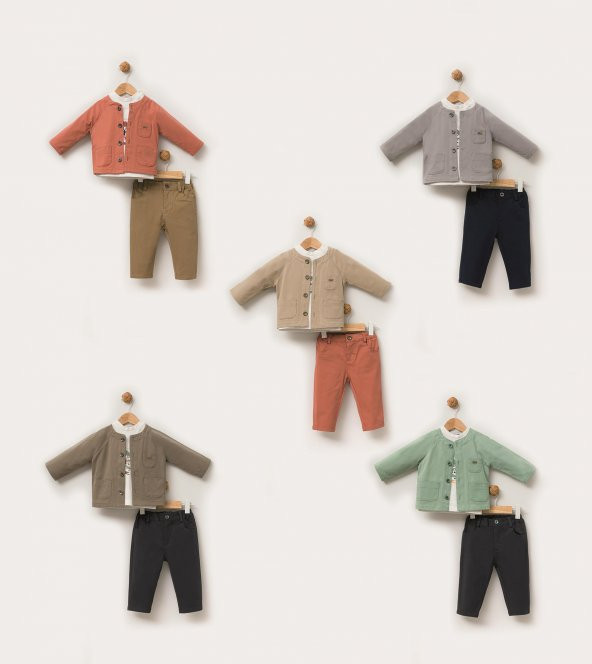 Gabardin Ceket Pantolon Badi Bayramlık Erkek Çocuk Spor Takım Elbise 3lü 13819 - 5