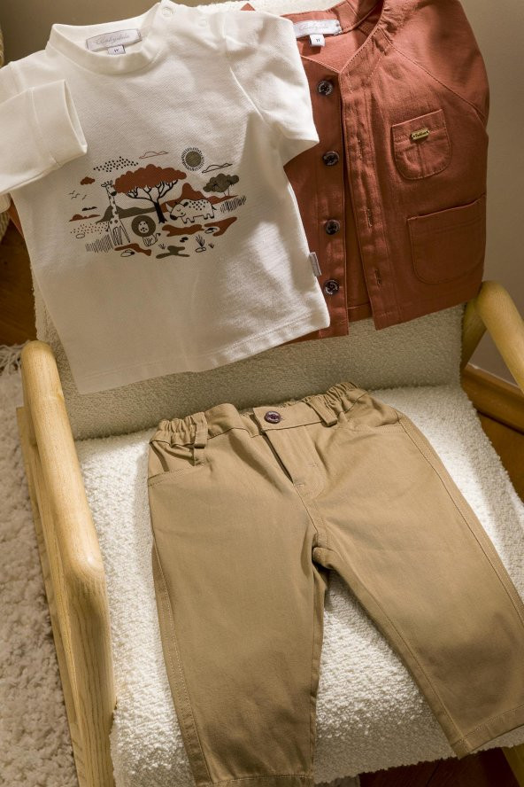 Gabardin Ceket Pantolon Badi Bayramlık Erkek Çocuk Spor Takım Elbise 3lü 13819 - 6
