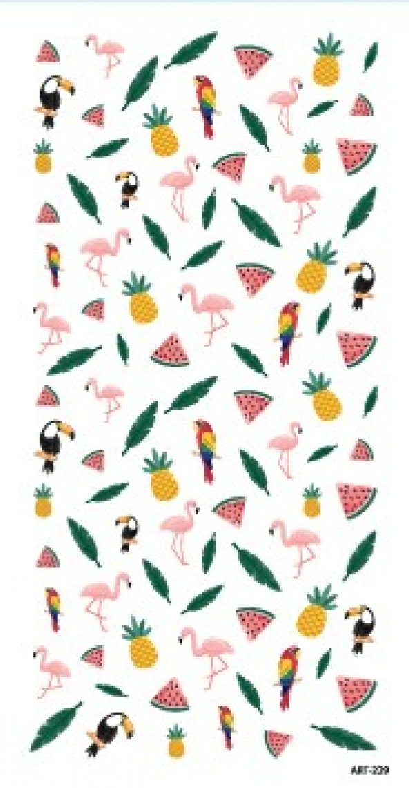Tropik Tırnak Dövmesi,Tırnak Tattoo,Nail Art ,Tırnak Sticker - 2