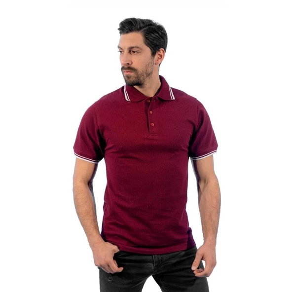 Şensel, Polo Yaka Tişört, Bordo-Beyaz -136E3615- Tshirt, T-shirt