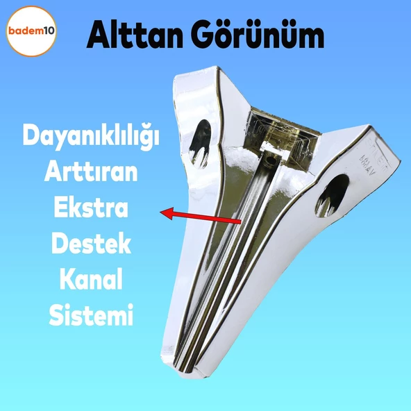 Seher 1 Çift Avangart Mobilya Kanepe Konsol Tv Ünitesi Koltuk Ayağı 18 Cm Krom Renk Ayakları - Resim 5