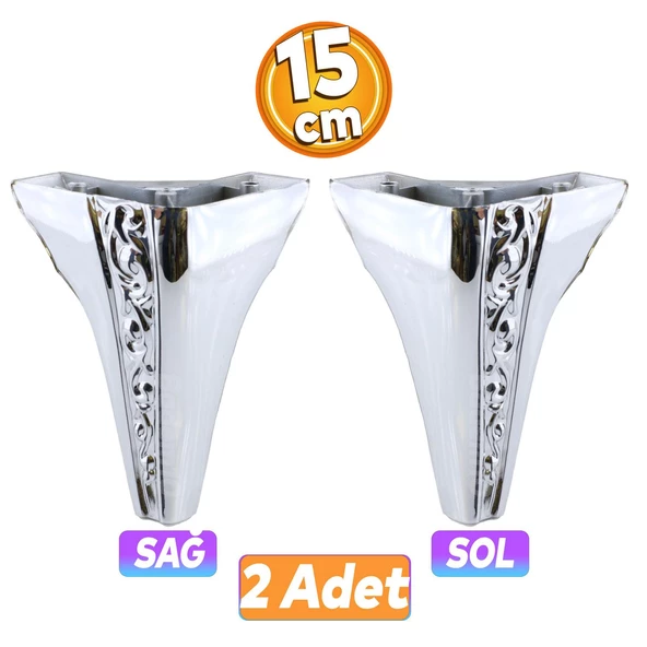Seher 1 Çift Avangart Mobilya Kanepe Konsol Tv Ünitesi Koltuk Ayağı 18 Cm Krom Renk Ayakları ürün görseli