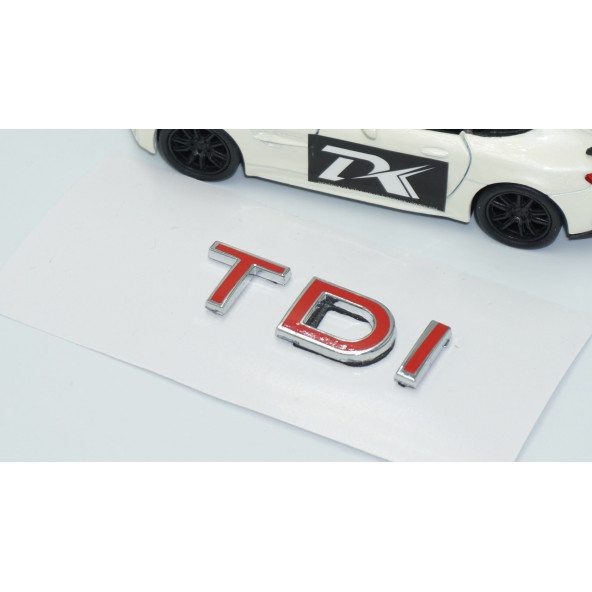 DK Tuning TDi 3 Kırmızı Bagaj Krom ABS Yazı Logo Skoda İle Uyumlu - 3