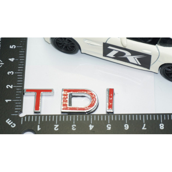 DK Tuning TDi 3 Kırmızı Bagaj Krom ABS Yazı Logo Skoda İle Uyumlu - 4