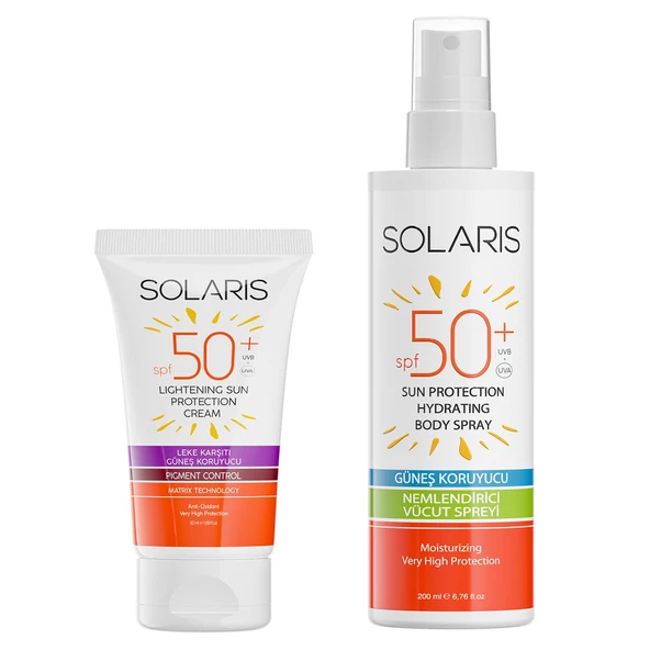 Leke Karşıtı Güneş Kremi SPF 50+ (50 ml) Ve Güneş Koruyucu Krem Sprey SPF 50+ Yüksek Koruma