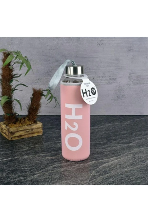Tohana H2o Kılıflı Cam Matara 500 Ml Pembe - H2O87504