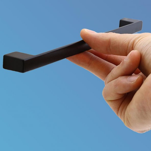 Mobilya Mutfak Banyo Dolabı Çekmece Dolap Kapak Kulpu Kulbu Mat Siyah 224 mm Metal Kulp - 4