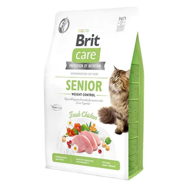 Brit Care Hypoallergenic Weight Control Senior Tavuk Etli Tahılsız Yaşlı Kedi Maması 2 Kg