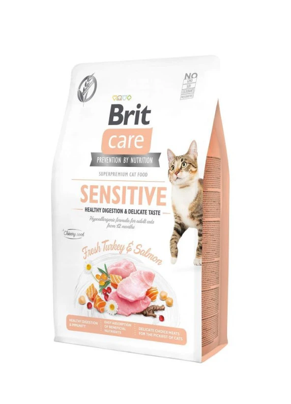 Brit Care Hypoallergenic Sensitive Hindi ve Somon Etli Hassas Tahılsız Kedi Maması 2 Kg