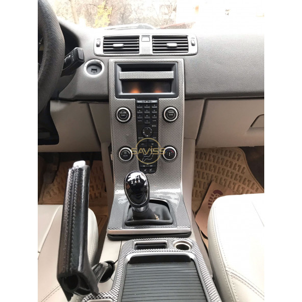 Volvo S40/V50/C30 2003/2009 Full Set Gri Carbon Desen Konsol Maun Kaplama (Gri Carbon Desen) - 1