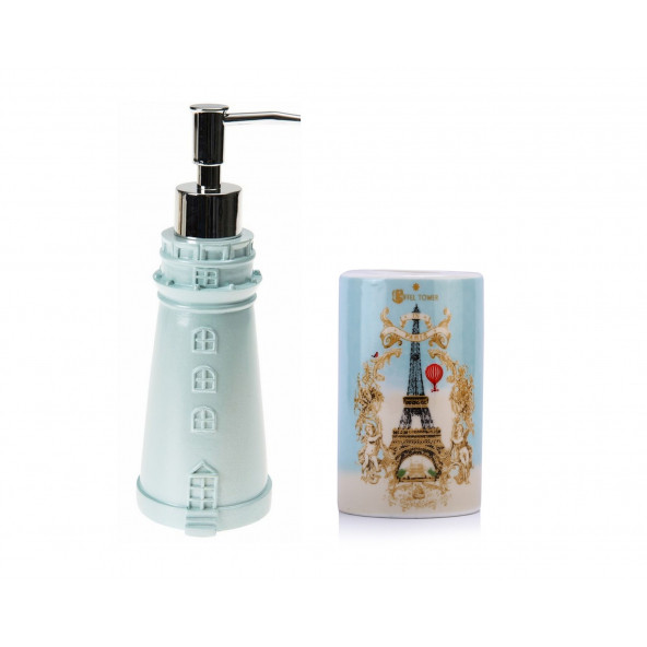 ZBOSP-C271 SIVI SABUNLUKDİŞ FIRÇALIK 2 Lİ BANYO SETİDENİZ FENERİ VE PARİS - Resim 2