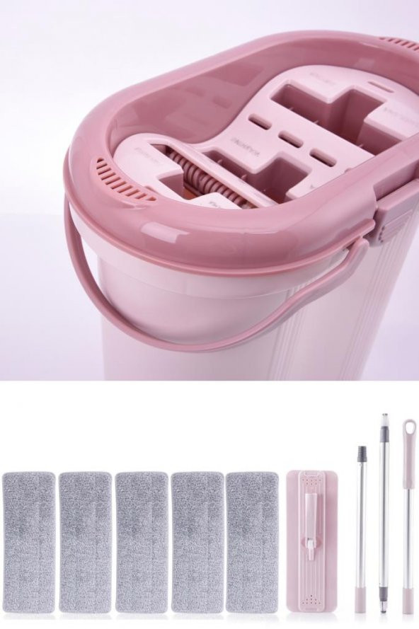 Flora Trio 3 Bölmeli Tablet Mop Temizlik Seti 14lt, 4 Adet Yedek Mikrofiber Bez Hediyeli - Resim 4