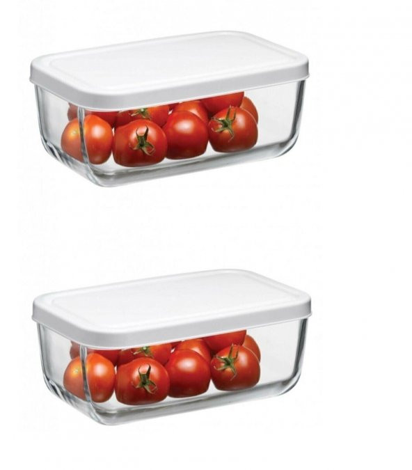 Paşabahçe 53743 snowbox cam saklama kabı 2 li 1200cc beyaz