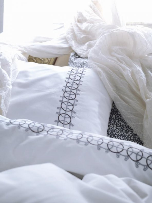 Cotton Box Majestic Çift Kişilik Nevresim Takımı - Paola Gri - Resim 2