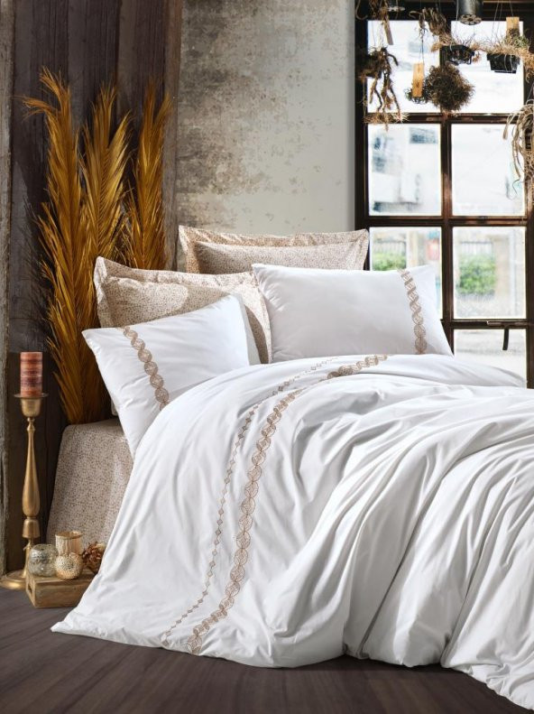 Cotton Box Majestic Çift Kişilik Nevresim Takımı Ines Bej ürün görseli 1