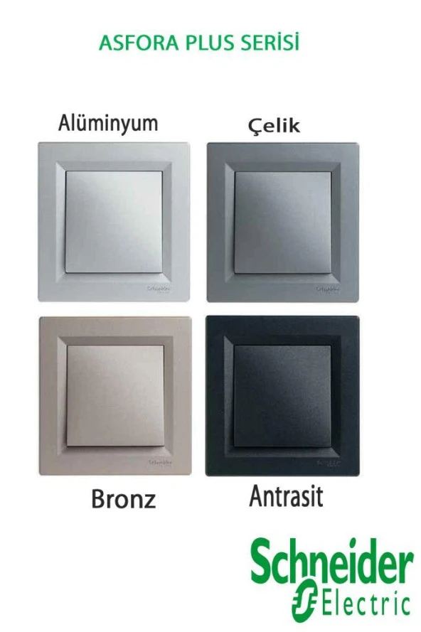 Schneider Asfora Antrasit Vavien+Vavien - Çerçeveli Komütatör Vavien - Resim 7