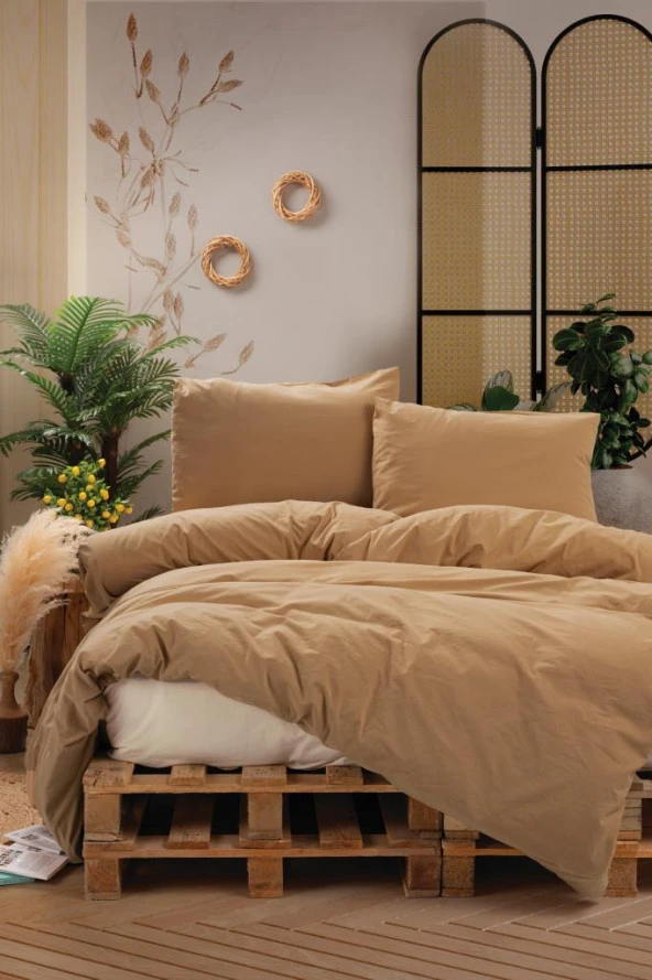 Cotton Box Neat Çift Kişilik Nevresim Takımı Bej-Krem ürün görseli 1