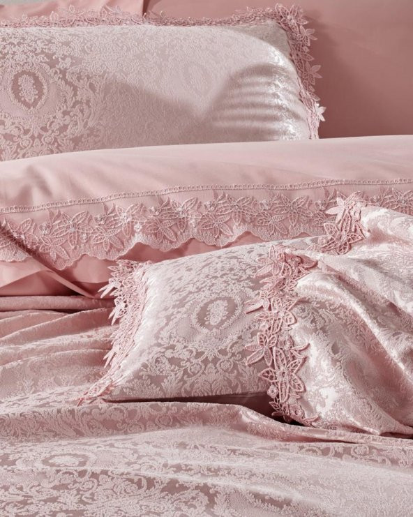 Cotton Box Chi Chi Çift Kişilik Pikeli Nevresim Takımı Elegance Pudra - 2