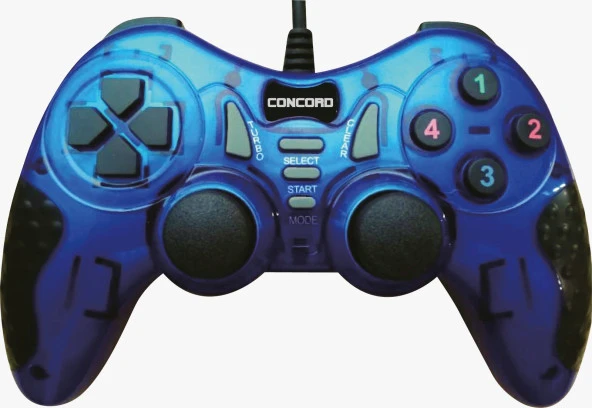 Concord C899 Çift Motorlu (Dual Schock) Titreşimli  Kablolu Pc Oyun Kolu Joystick Usb 2.0 1,8m Kablo - 3