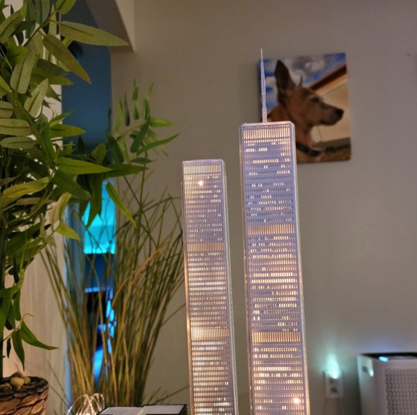 İkiz Kuleler Twin Towers Işıklı Minyatürü NYC Dev Boy (2 Adet Kule) - 2