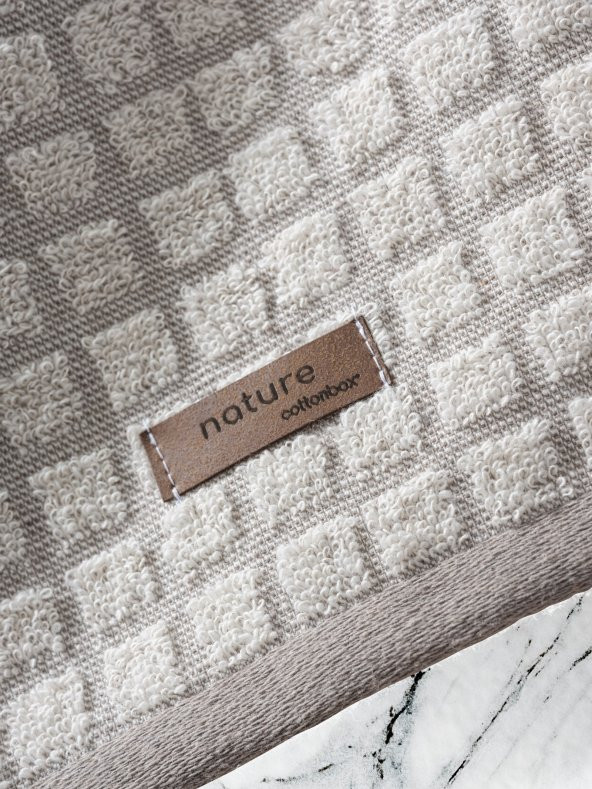 Cotton Box 4lü Jakarlı Havlu Seti Nature Kahve-Bej 50x90 - 2