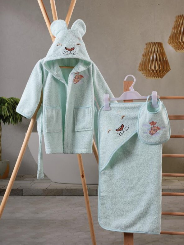 Cotton Box Bebek Banyo Seti Aslan Mint