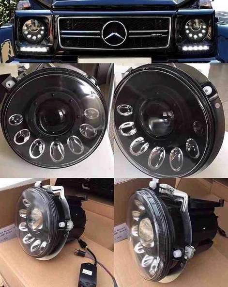 MERCEDES G SERİSİ W463 SİYAH FAR SETİ LEDLİ 1986-2006 ürün görseli