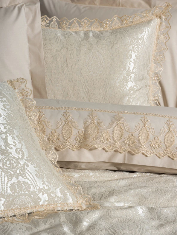 Cotton Box Chi Chi Çift Kişilik Pikeli Nevresim Takımı Silva Cappuccino - Resim 2