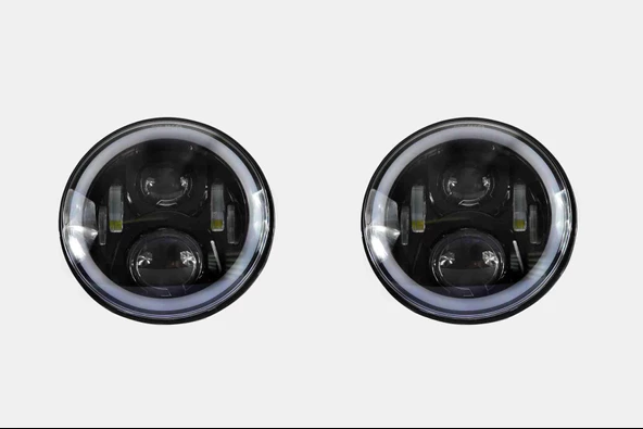 JEEP WRANGLER RUBİCON JK MERCEKLİ FAR SET SİYAH ürün görseli