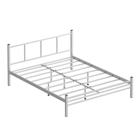 Mobpazar Metal Karyola, Defne Metal Karyola 140x190 cm Beyaz Renk - 4