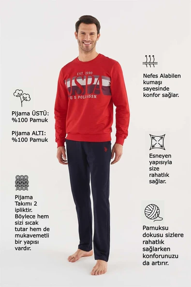 U.s Polo Assn 18606 Erkek Pijama Takımı - 4