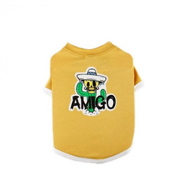 Zampa Zampa Amigo Sarı Kedi & Köpek T-Shirt XS