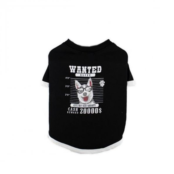 Zampa Zampa Wanted Siyah Köpek T-Shirt S