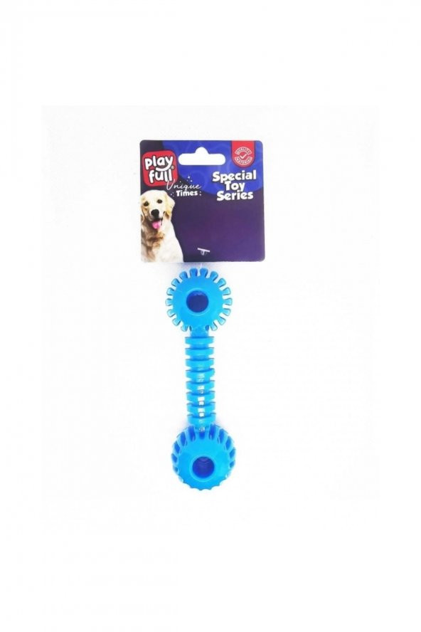 PLAYFULL Pf-4021 Dumbell Şeklinde Tırtıklı Köpek Oyuncağı 12x3,5 Cm