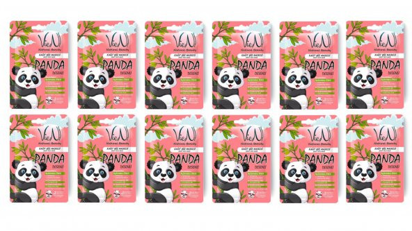 VİEN KAGIT YÜZ MASKESİ PANDA DESENLİ MASKE+PROVİTA (12 Lİ PAKET)